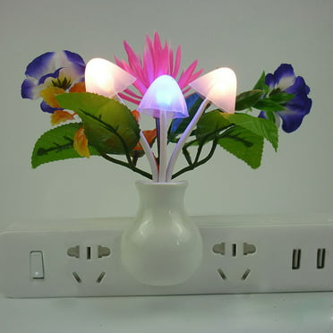 Floral Mini Lampshade 3 x 4 Porcelain Wall Plug-In Night Light Gift Connection 
